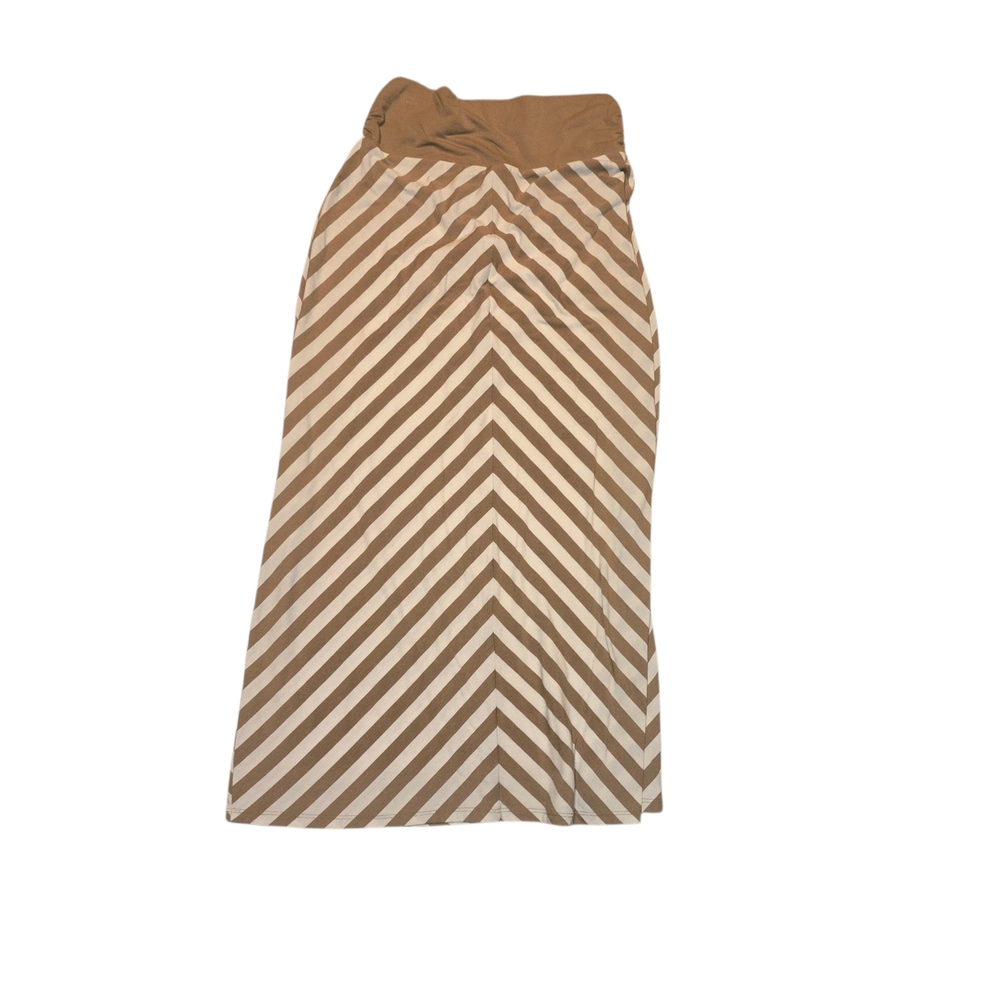Faded Glory Tan and White Maxi Skirt